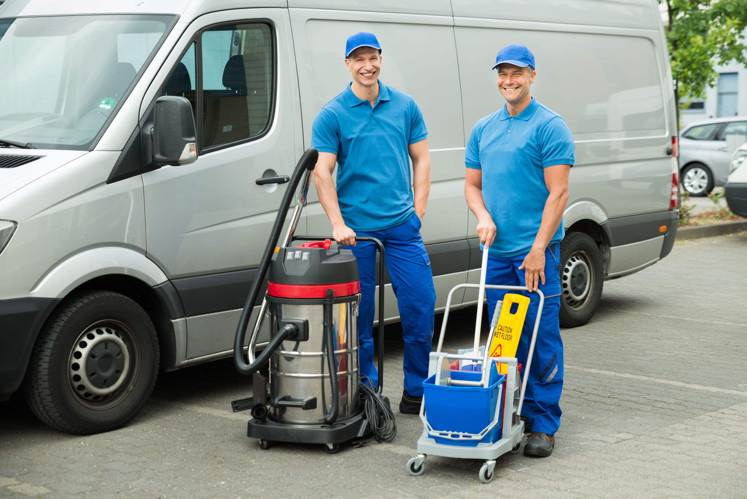 carpet cleaners working